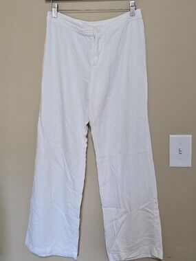Brandy Melville Cream Button-Front Wide Pants